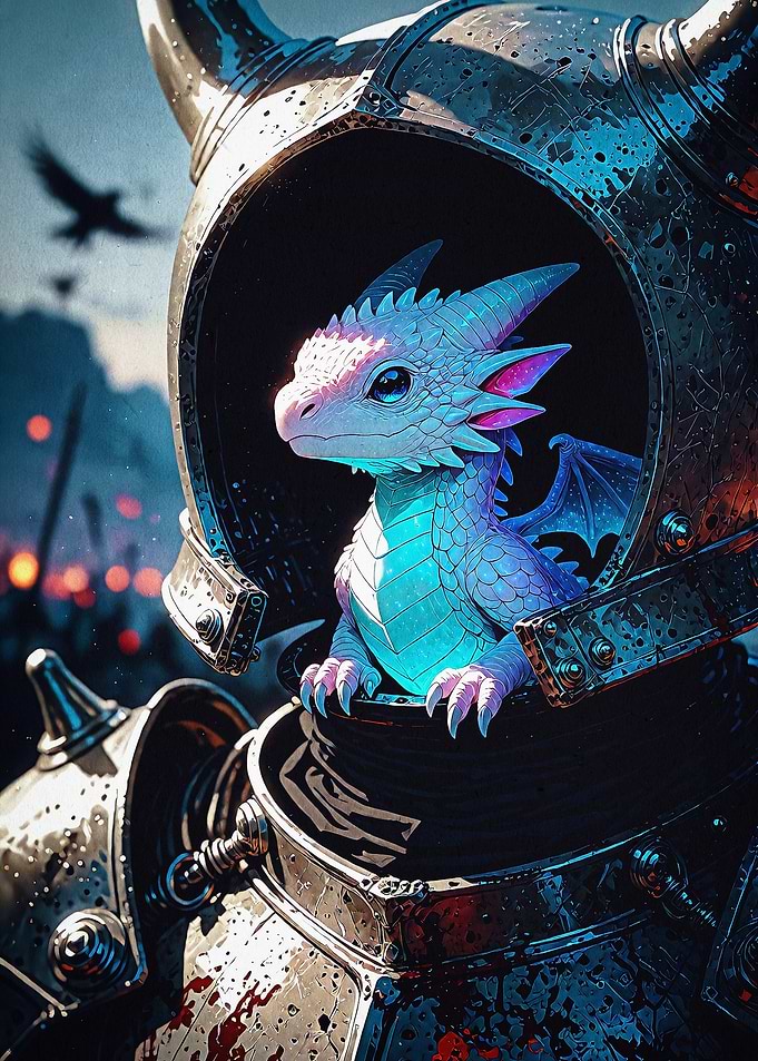 Baby Dragon Helmet Fantasy Art