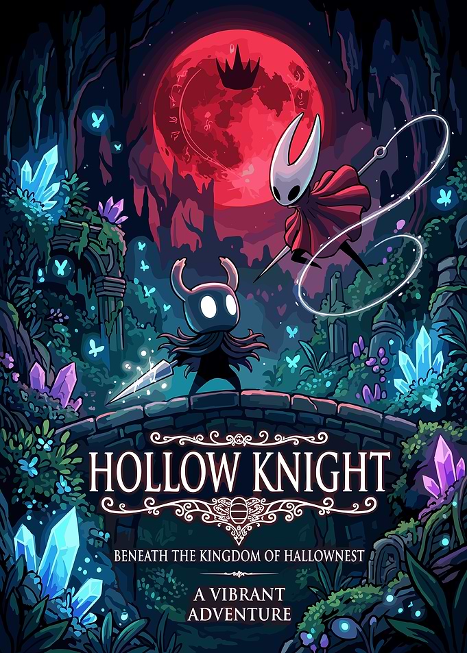 Hollow Knight Vibrant Adventure Poster