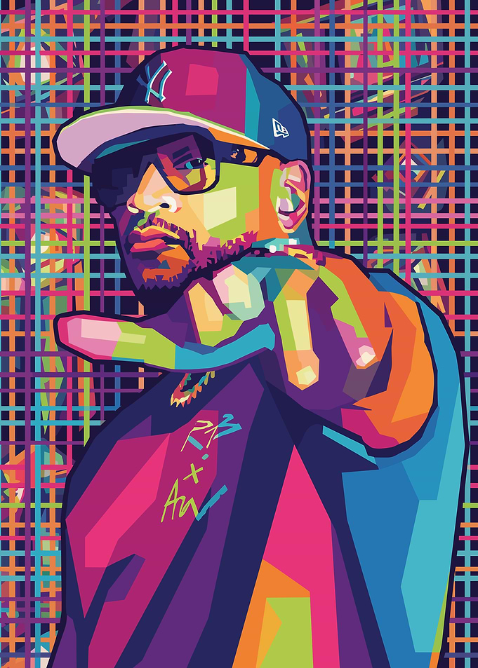Pop Art Portrait of Rapper