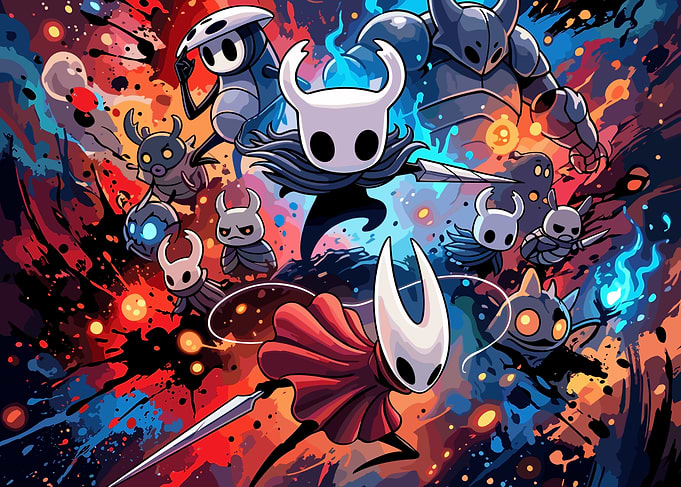 Hollow Knight Characters Action Illustration