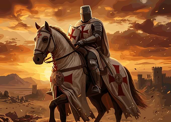 Templar Knight on Horseback