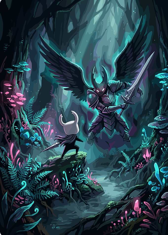 Hollow Knight Battle in Enchanted Forest