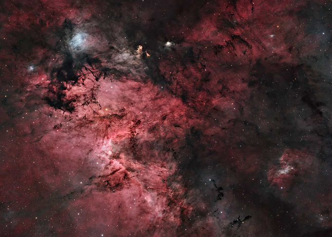 Cave Nebula - Vibrant Red Nebula Deep Space View