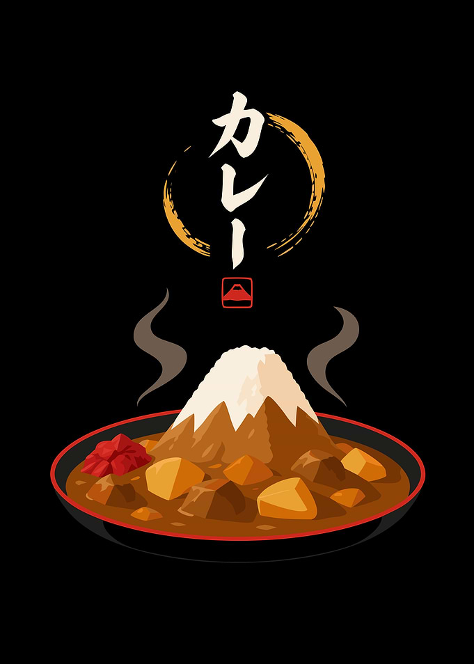 Mount Fuji Japanese Curry - Japanese Retro Poster