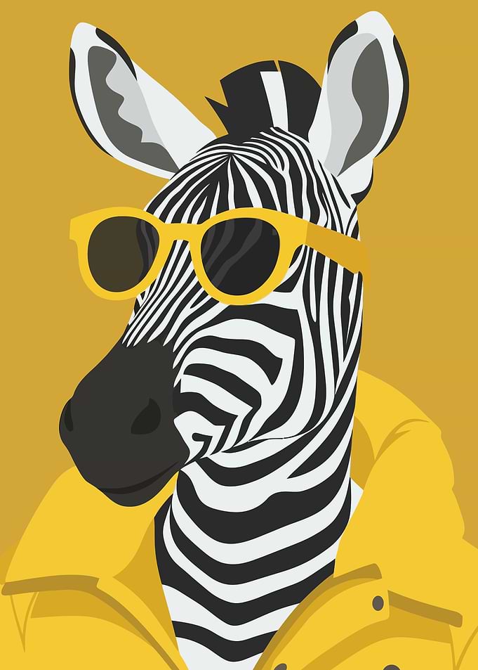 Stylish Zebra in Yellow Jacket