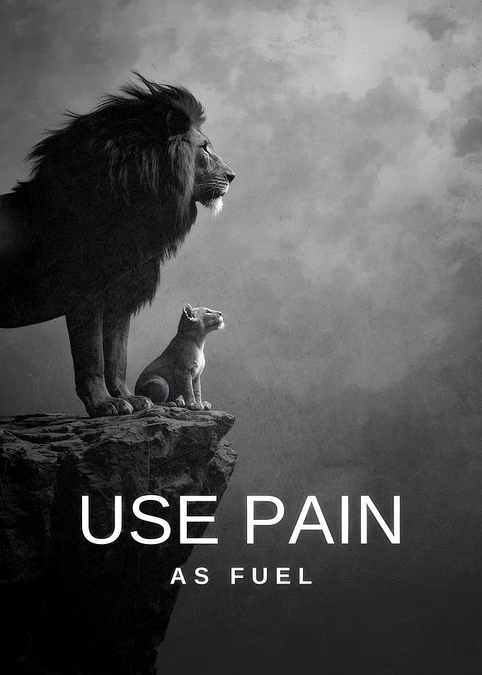 Lion and Cub Inspirational Poster