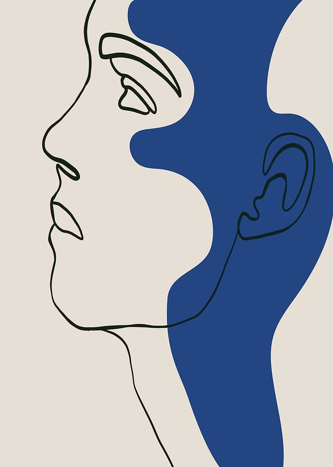 Minimalist Line Art Profile Portrait