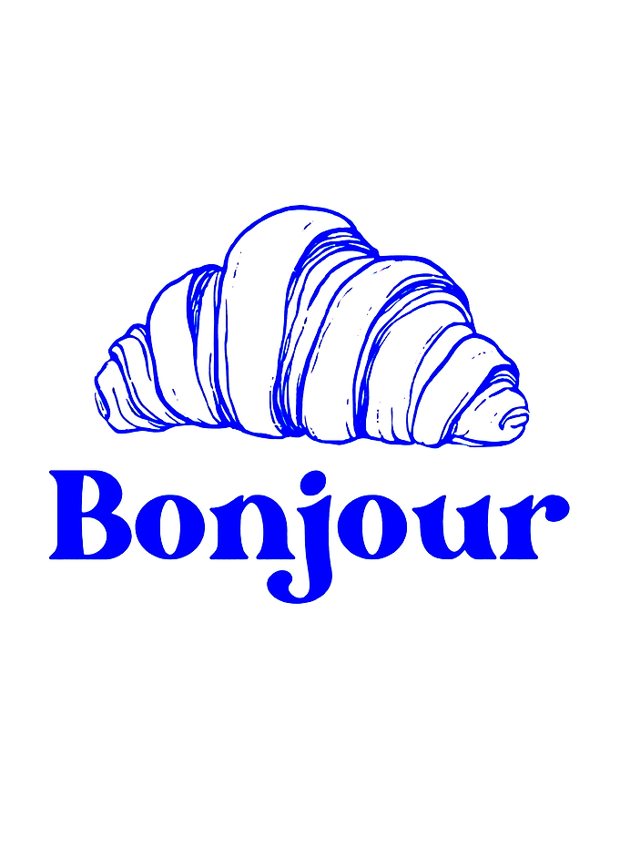 Bonjour Croissant Minimalist Graphic
