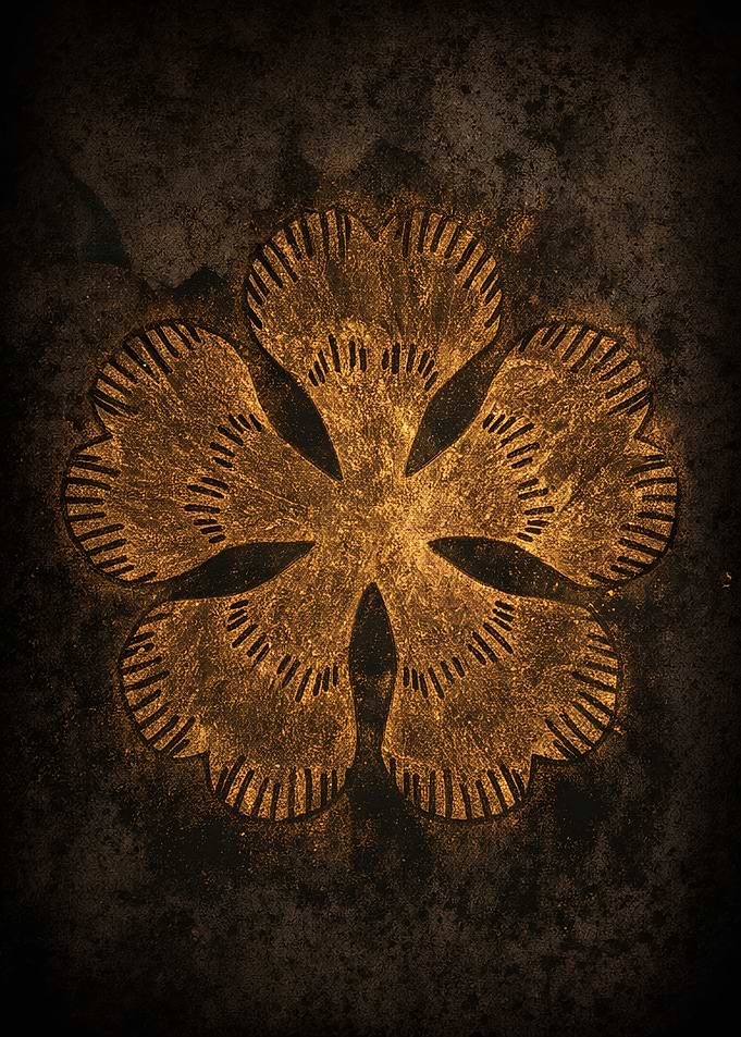 Golden Five-Petal Flower Emblem