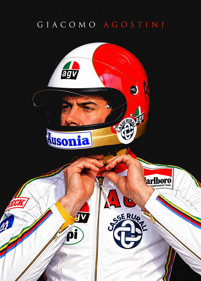 Giacomo Agostini Motorcycle Racing Portrait