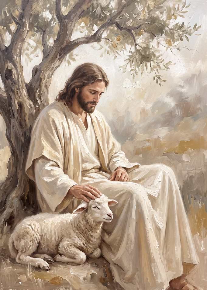 Jesus Christ with a Lamb