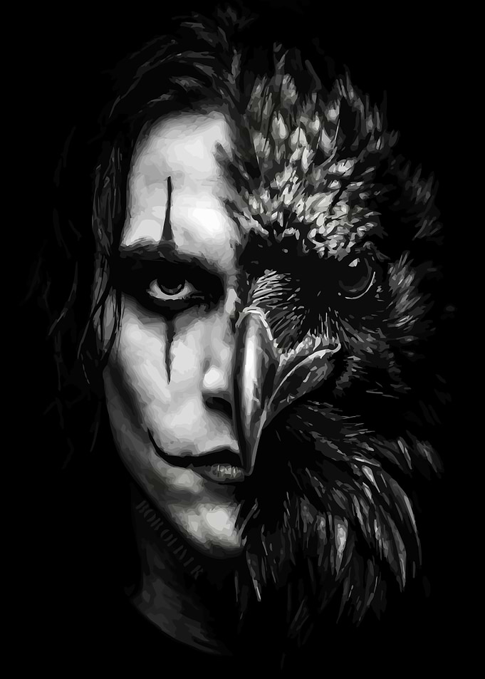 The Crow and Eagle Hybrid Portrait