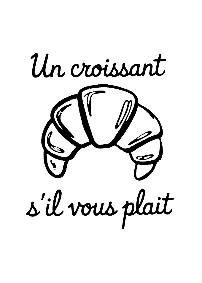 Un Croissant S'il Vous Plait Illustration