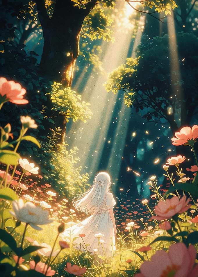 Magical Forest Girl Anime Art