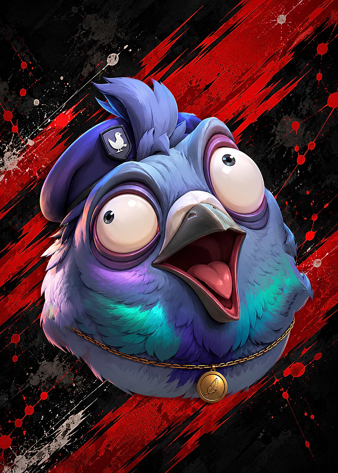 Funny Pigeon Soldier Portrait