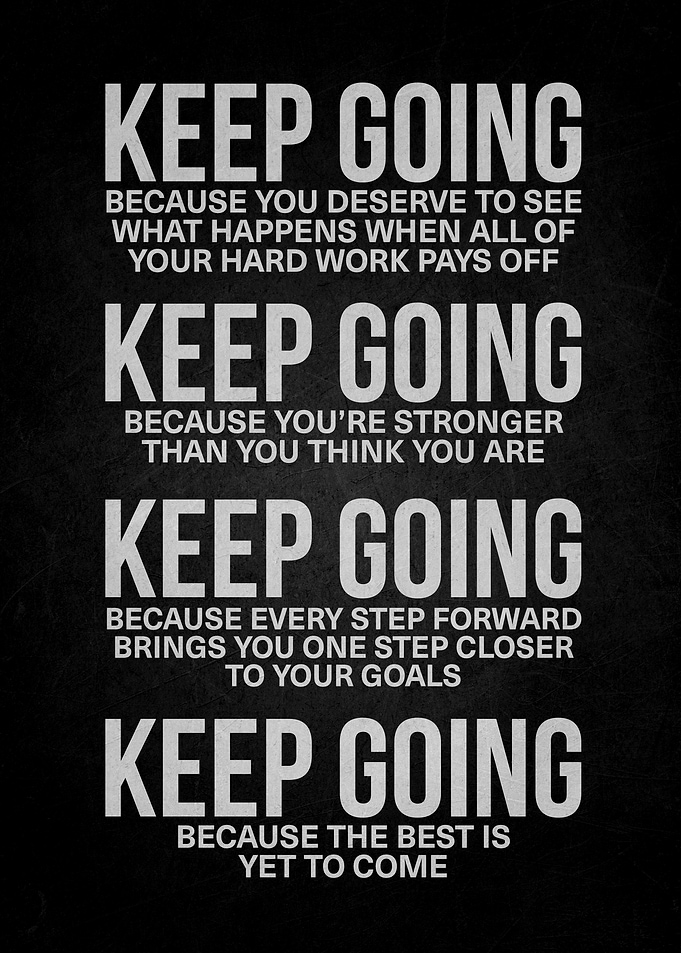 Keep Going Motivational Text Poster