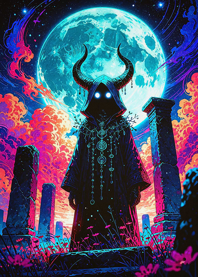 Horned Sorcerer Cosmic Dream Art