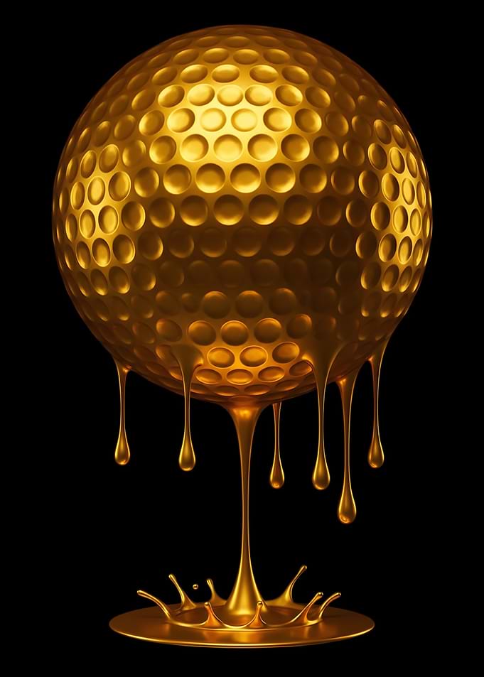 Golden Melting Golf Ball