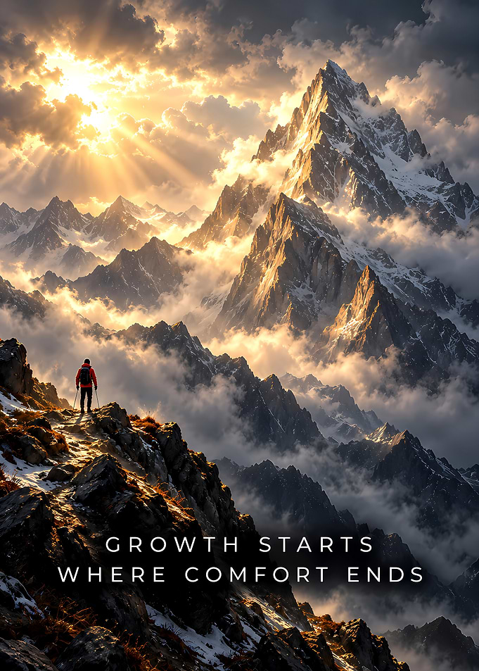 Growth Starts Where Comfort Ends Mountain