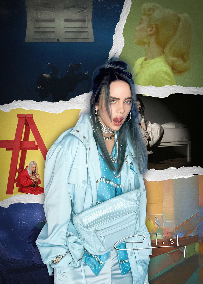 Billie Eilish Collage Poster
