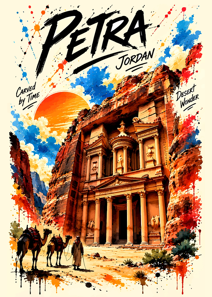 Petra Jordan Travel Poster Art