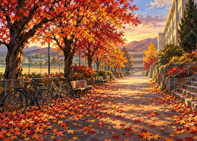 Autumn School Campus Path