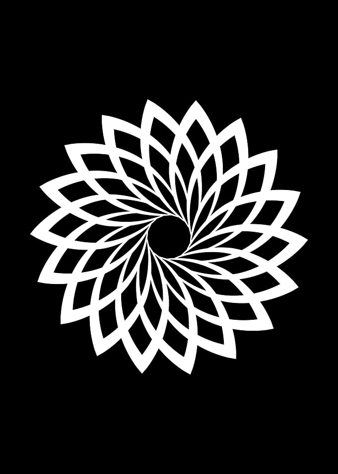 Geometric White Flower