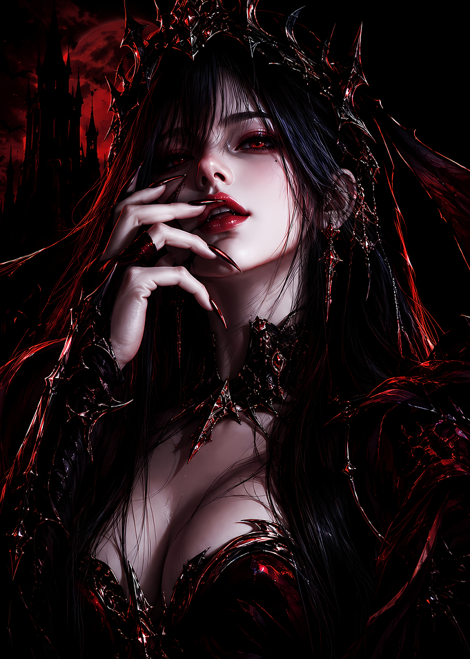 Dark Gothic Vampire Queen Portrait