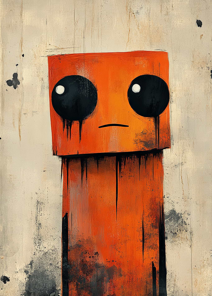 Abstract Orange Block Character Portrait
