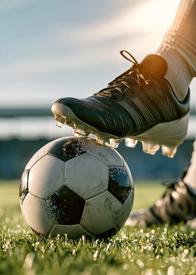 Soccer Player Foot on Ball