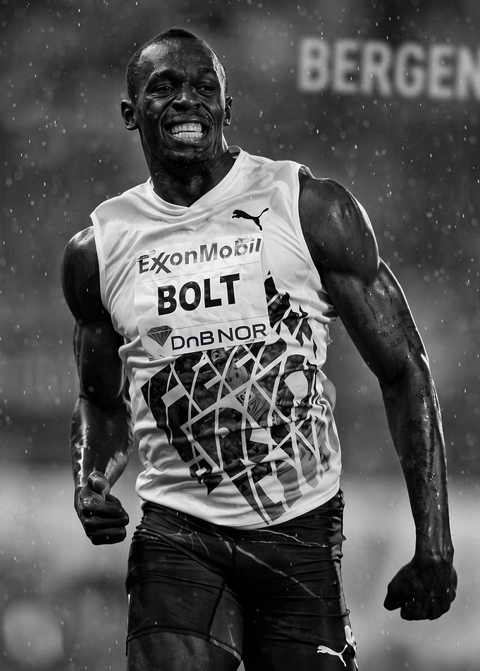 Usain Bolt Running in the Rain