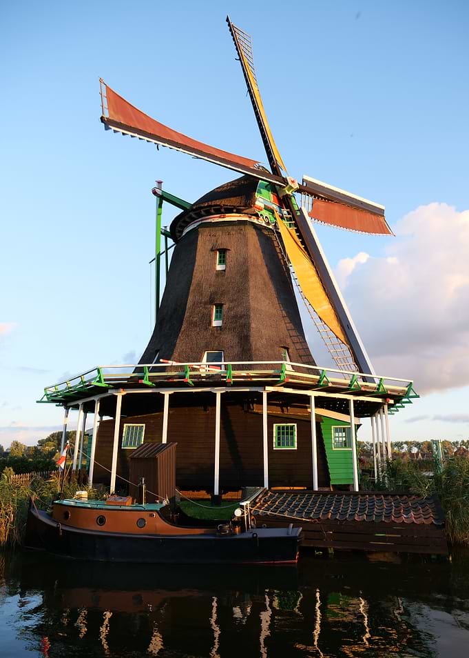 Traditional Dutch Windmill in Zaanse Schans