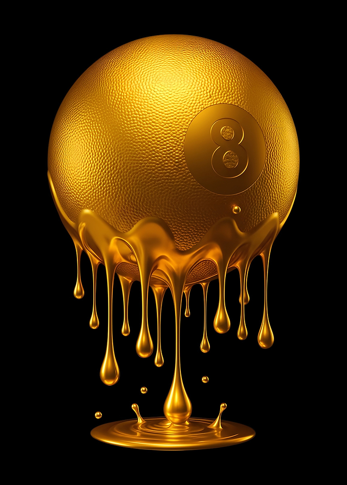Golden Melting Eight Ball