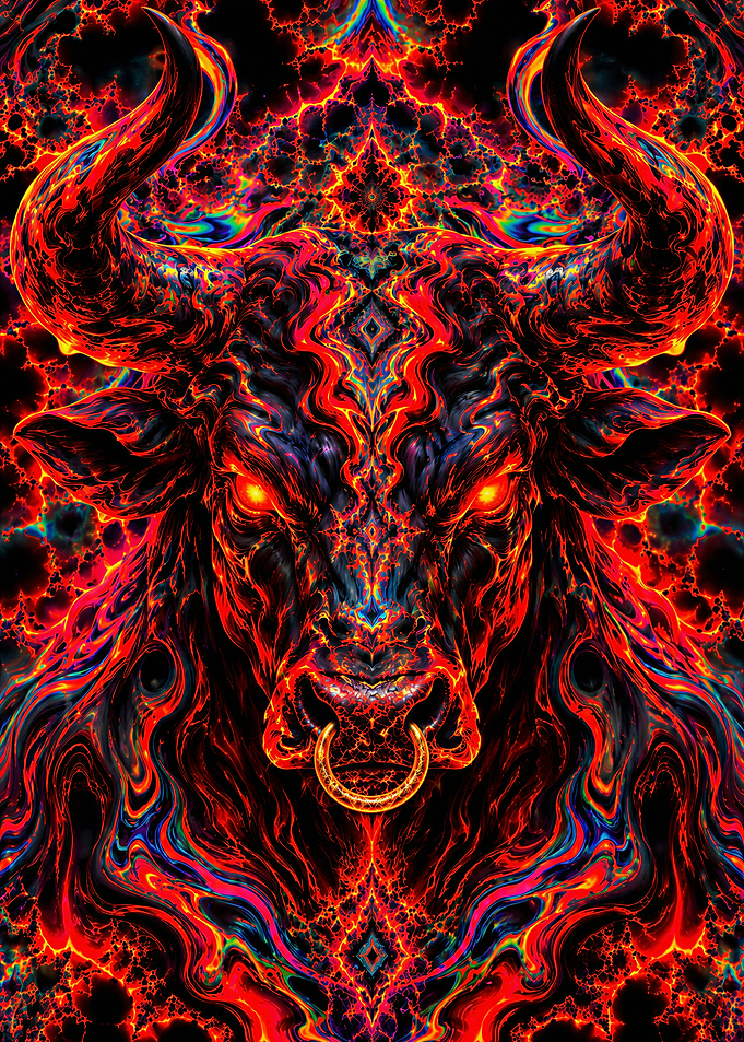 Psychedelic Fractal Bull