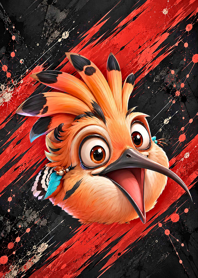 Cute Cartoon Bird Portrait