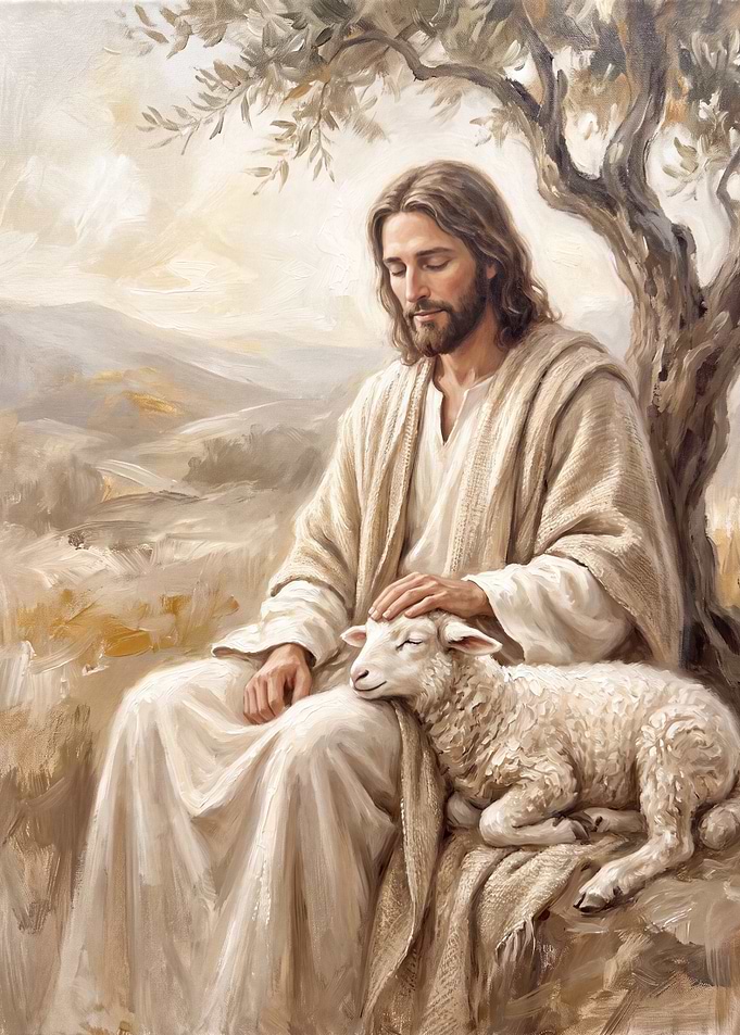 Jesus Christ with a Lamb
