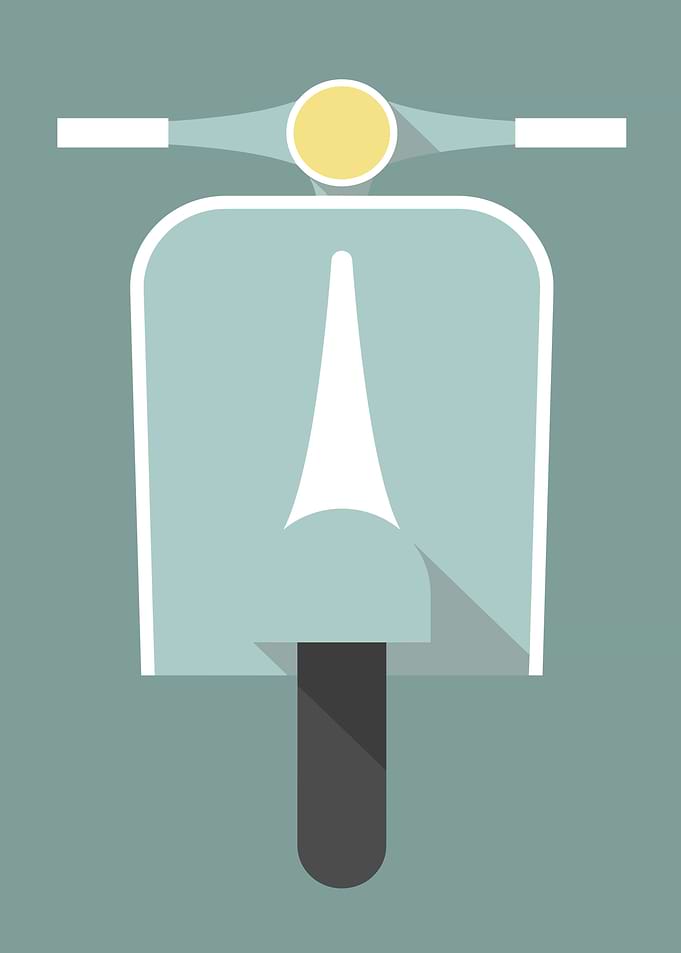 Minimalist Pastel Scooter Illustration