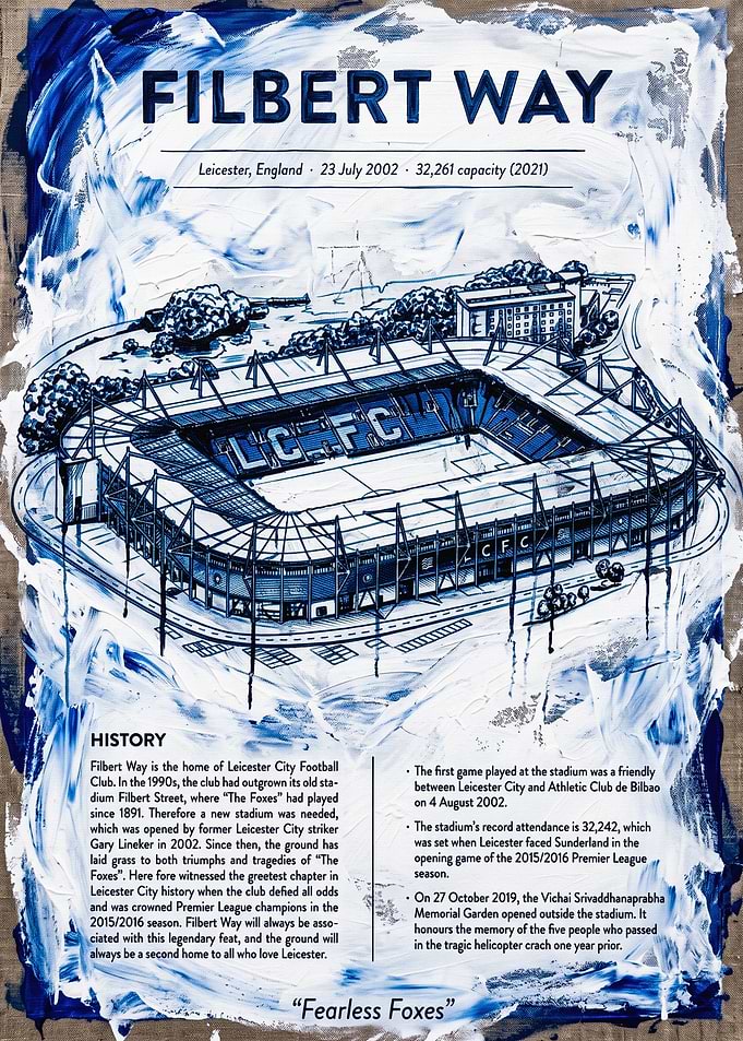 Leicester City Stadium Filbert Way Poster