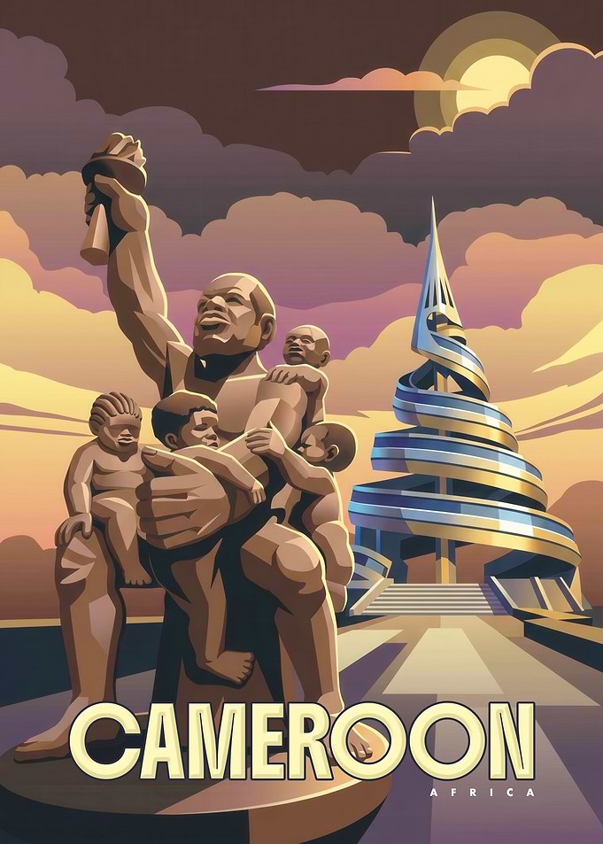 Cameroon Travel Poster Art