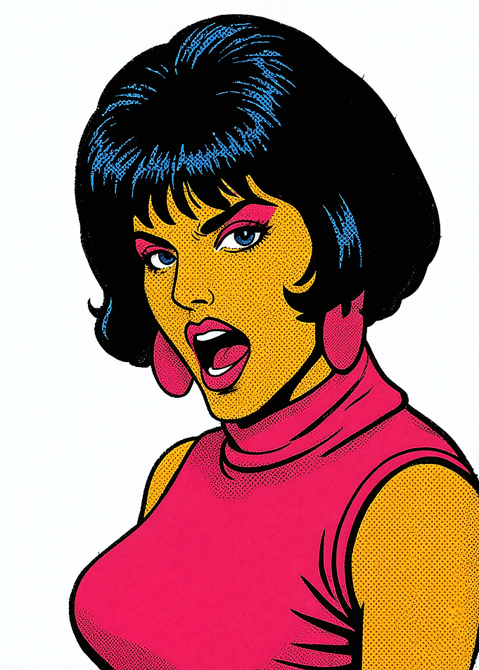 Pop Art Style Woman Portrait