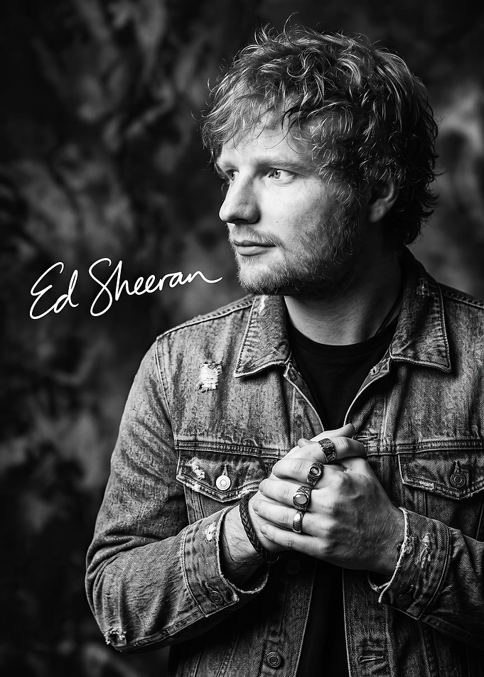 Ed Sheeran Black and White Portrait
