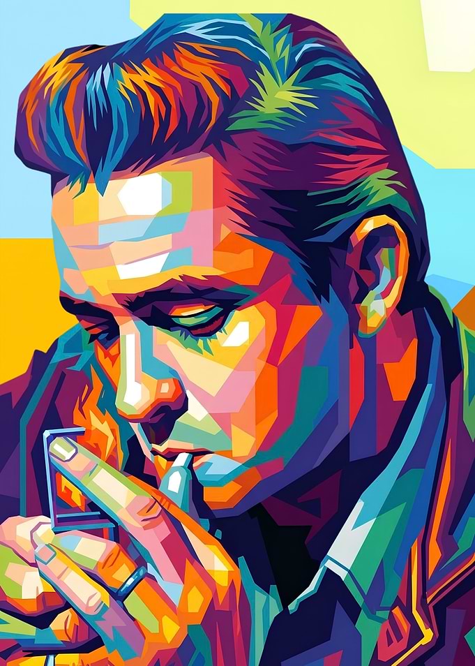 Johnny Cash Pop Art Portrait