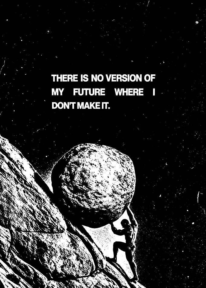 Sisyphus Motivational Quote Poster