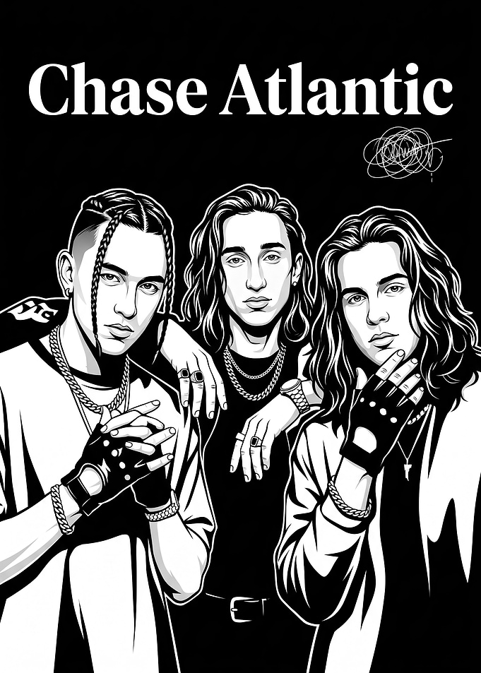 Chase Atlantic Band Portrait Illustration