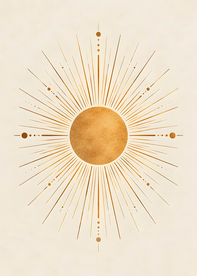 Radiant Celestial Golden Sun