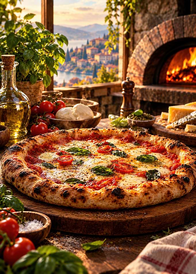 Fresh Wood-Fired Margherita Pizza