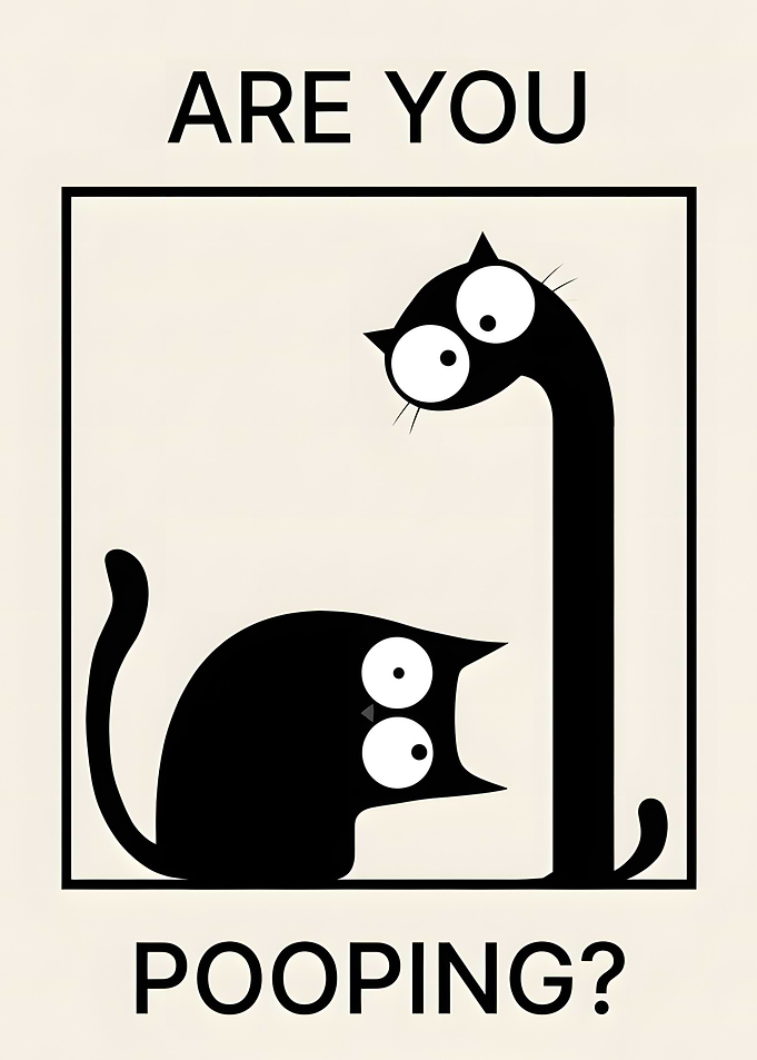 Funny Cat Bathroom Wall Art