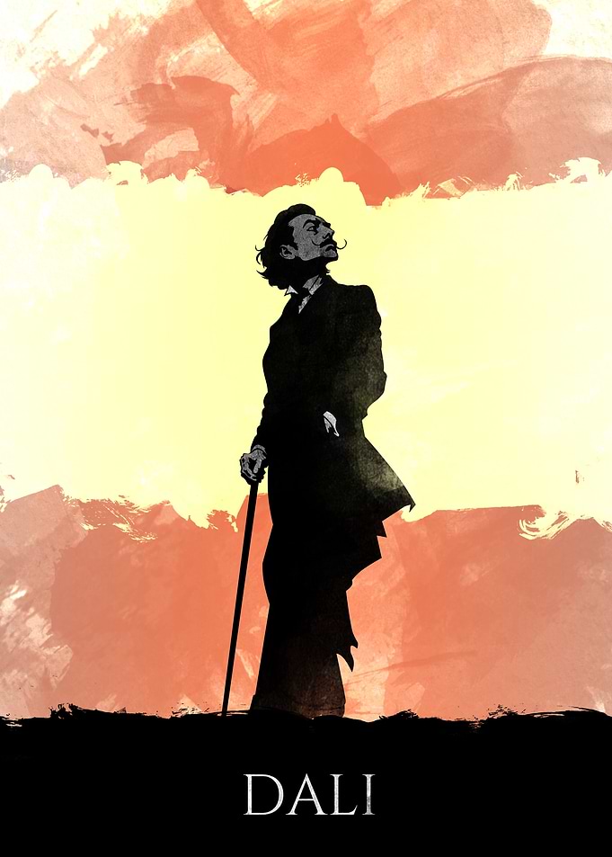 Salvador Dali Silhouette Art Print