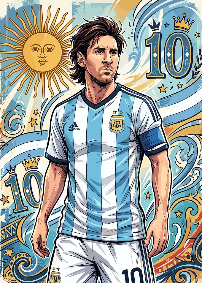 Lionel Messi Argentina Soccer Art
