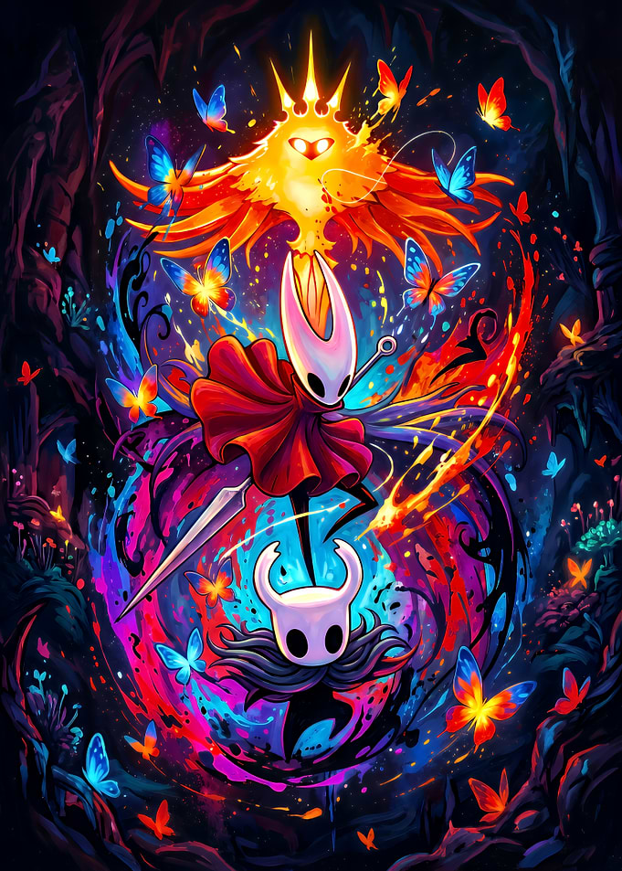 Hollow Knight and Hornet Battle Art
